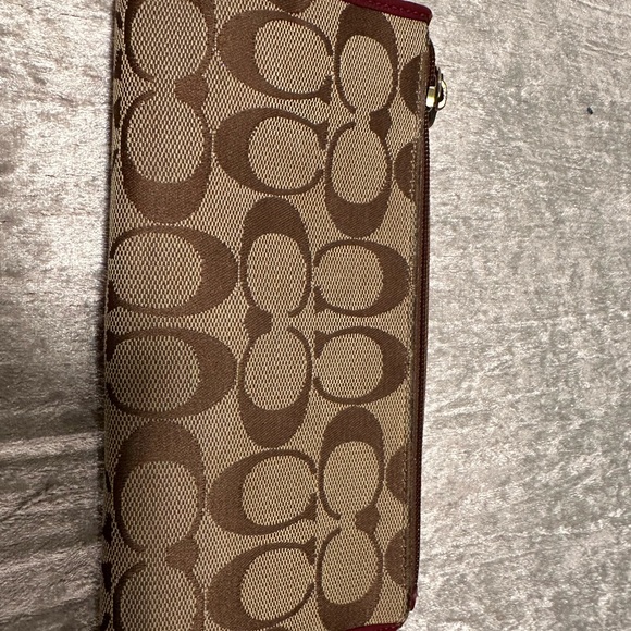 Coach Signature Wallet with Red Accents - Picture 2 of 9